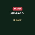 정식 27일째, 해질녘 하우스는 어떤 모습일까요?
